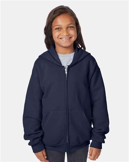 Hanes P480 - Youth EcoSmart® Full-Zip Hooded Sweatshirt Hanes