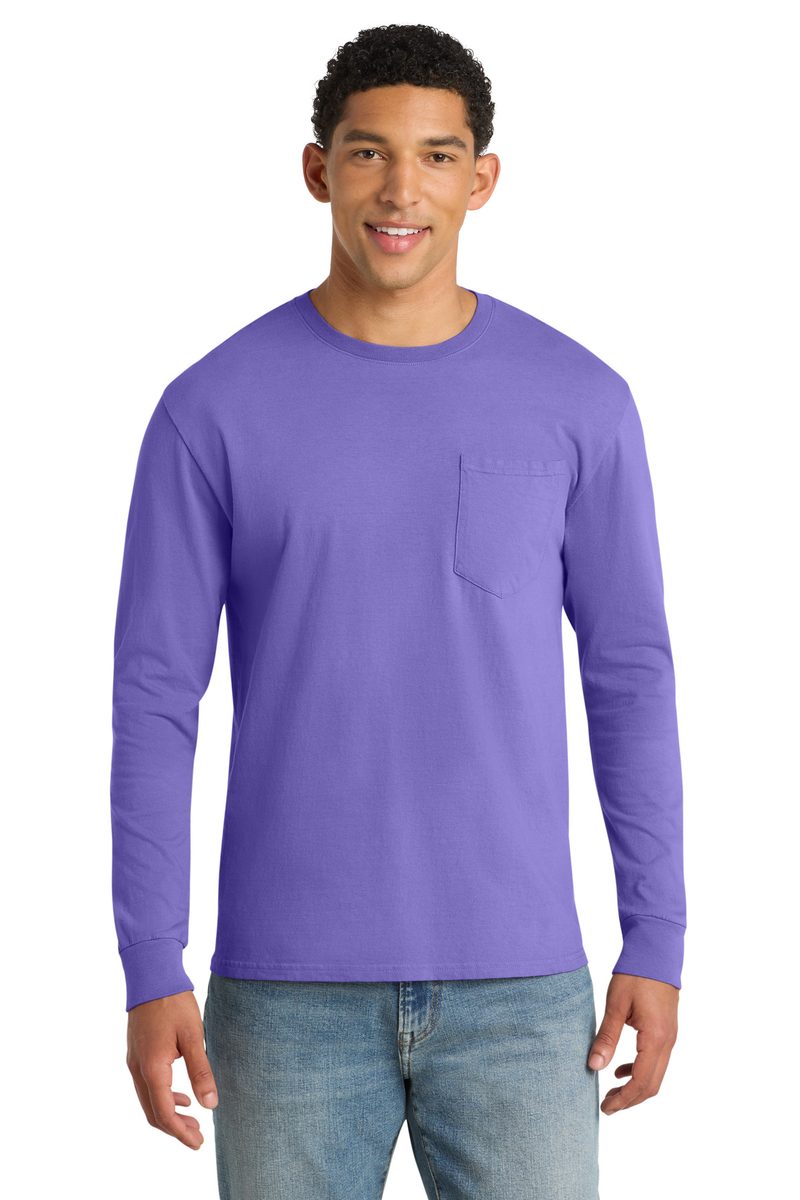 Port & Co PC099LSP - mpany Beach Wash Garment-Dyed Long Sleeve Pocket Tee Port & Company