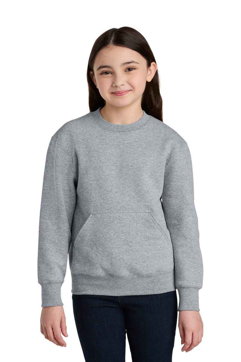 Port & Co PC78YPKT - Youth Core Fleece Crewneck Pocket Sweatshirt