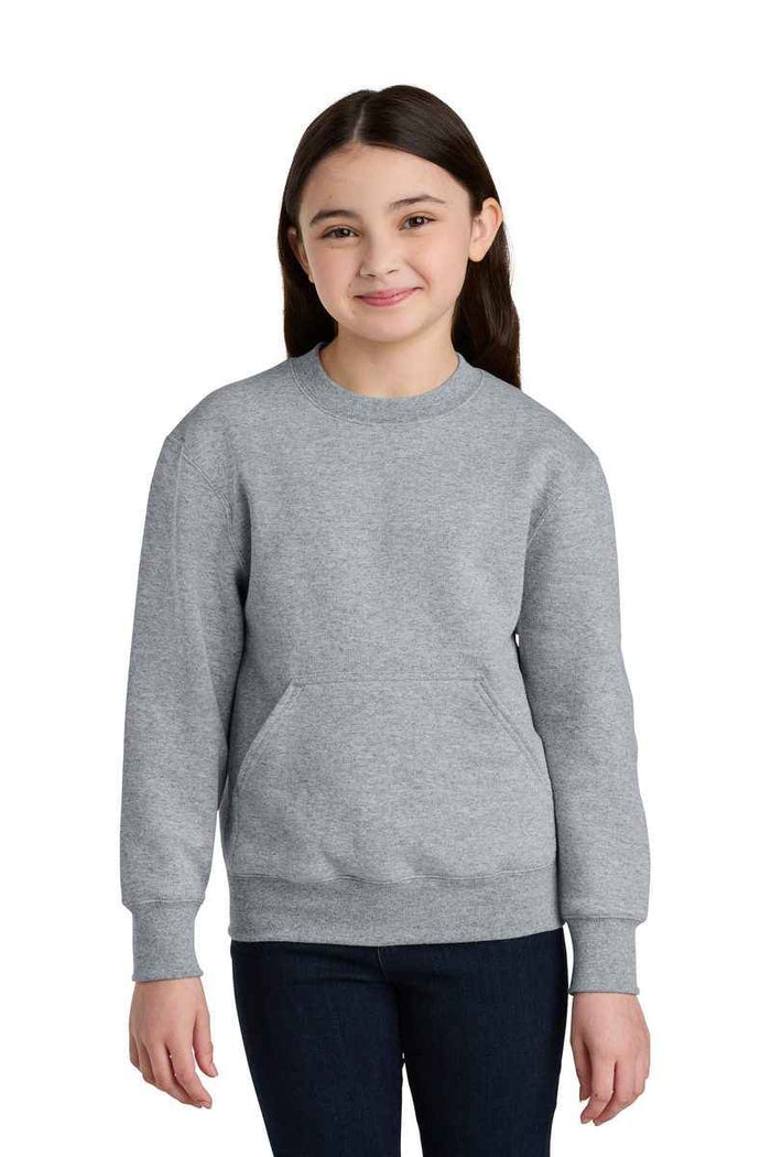 Port & Co PC78YPKT - Youth Core Fleece Crewneck Pocket Sweatshirt