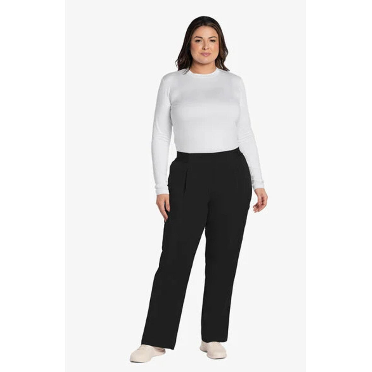 Cherokee CK093A - Mid Rise Pull-On Moderate Flare Leg Pant - Black