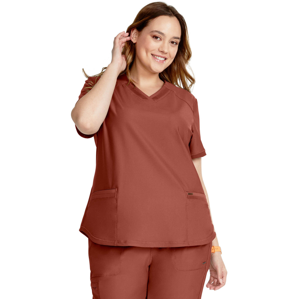 Cherokee CK840 - V-Neck Top - Dark Brown