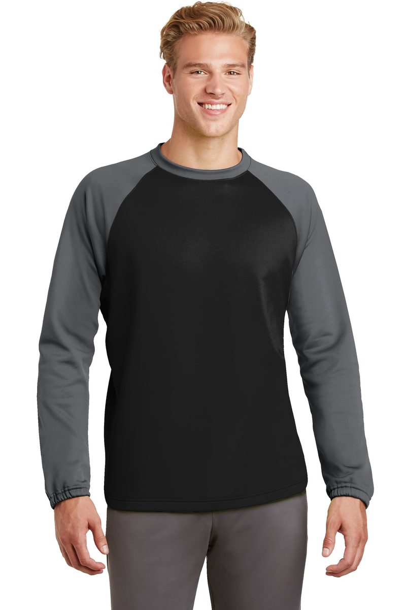 Sport-Tek ST242 - Sport-Wick Raglan Colorblock Fleece Crewneck Sport-Tek