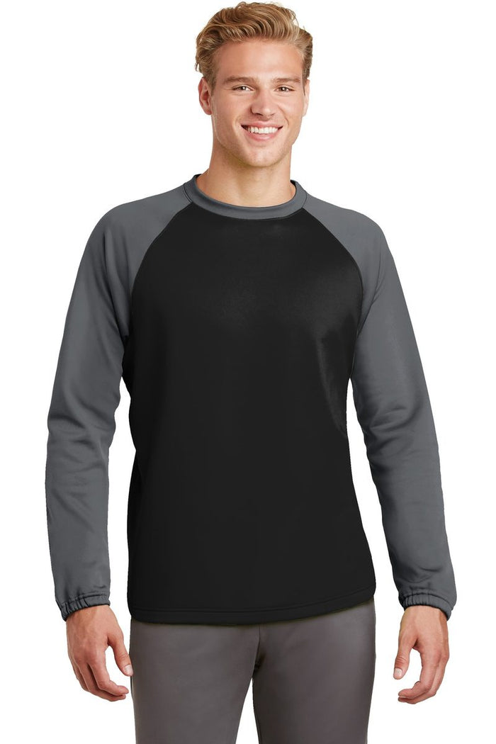 Sport-Tek ST242 - Sport-Wick Raglan Colorblock Fleece Crewneck