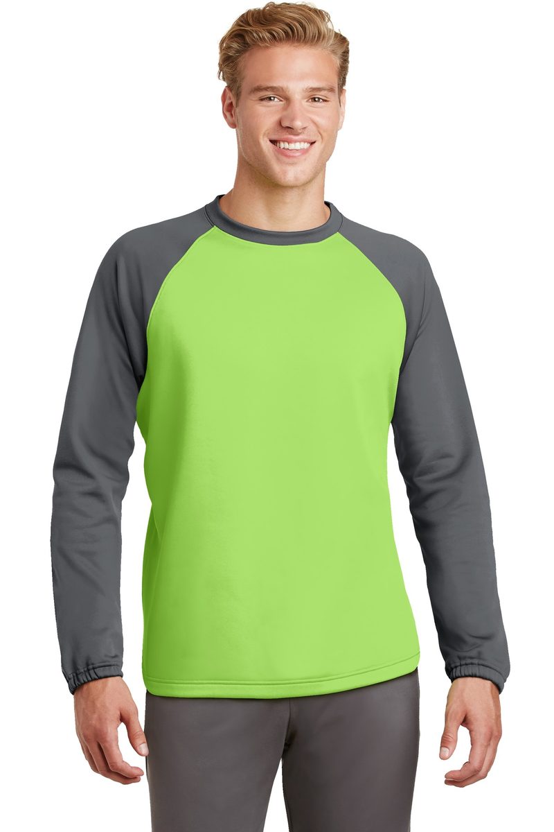 Sport-Tek ST242 - Sport-Wick Raglan Colorblock Fleece Crewneck Sport-Tek