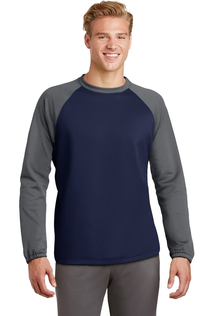 Sport-Tek ST242 - Sport-Wick Raglan Colorblock Fleece Crewneck Sport-Tek