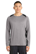 Sport-Tek ST361LS - Long Sleeve Heather Colorblock Contender Tee