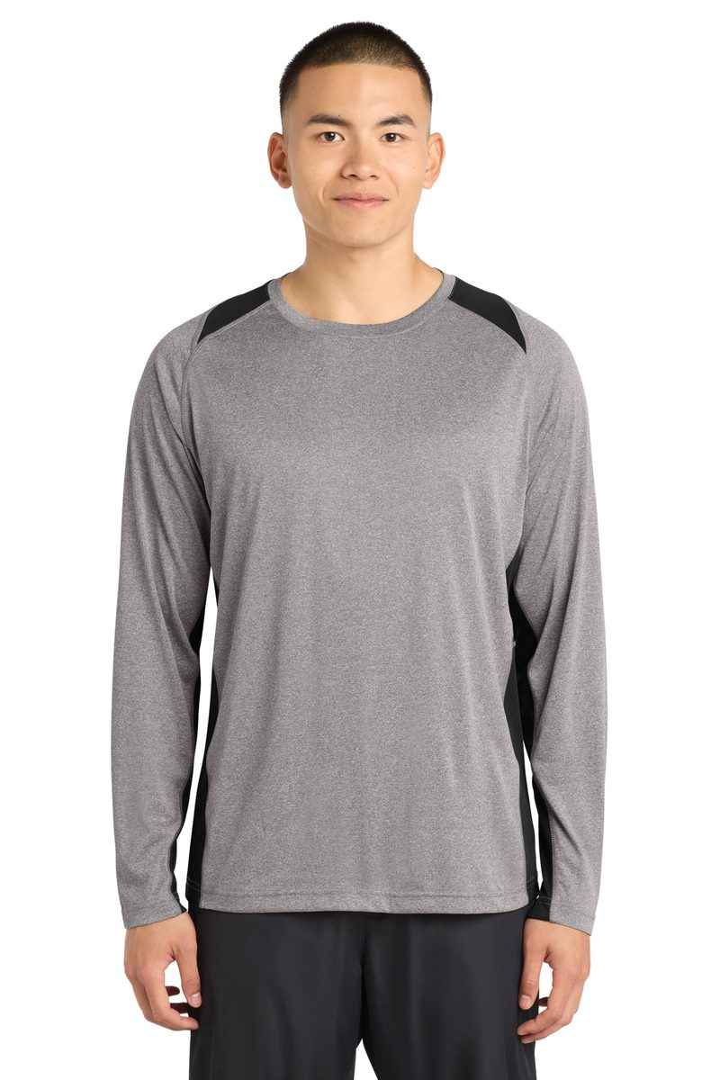 Sport-Tek ST361LS - Long Sleeve Heather Colorblock Contender Tee
