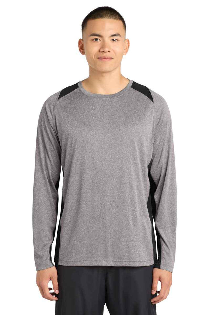 Sport-Tek ST361LS - Long Sleeve Heather Colorblock Contender Tee
