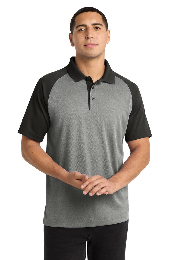 Sport-Tek ST641 - PosiCharge RacerMesh Raglan Heather Block Polo
