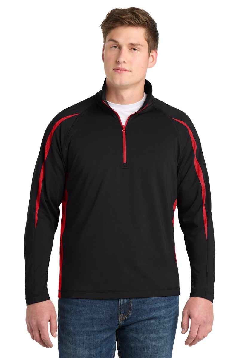 Sport-Tek ST851 - Sport-Wick Stretch 1/4-Zip Colorblock Pullover