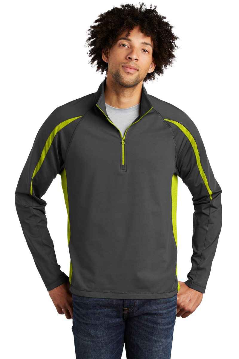 Sport-Tek ST851 - Sport-Wick Stretch 1/4-Zip Colorblock Pullover