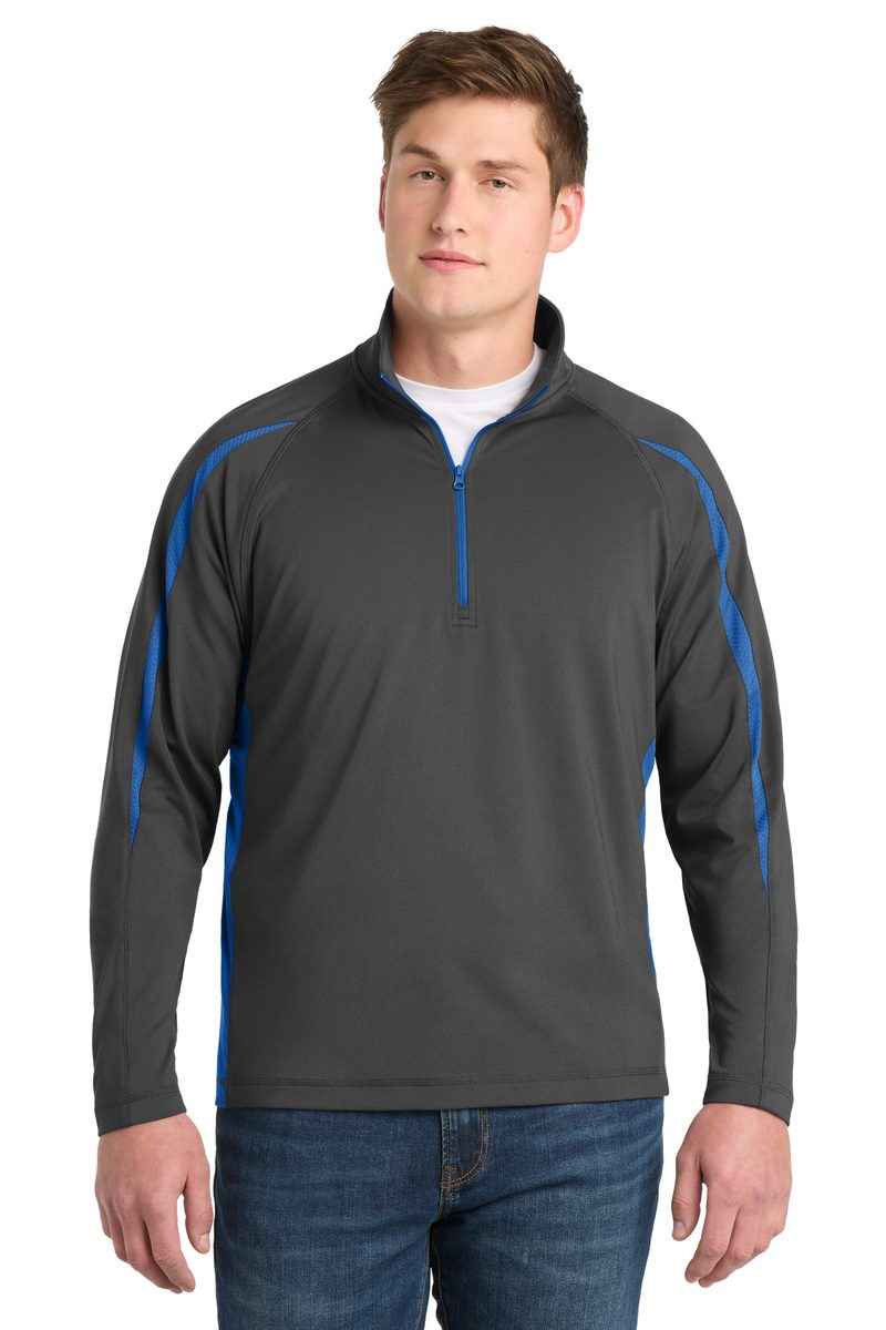 Sport-Tek ST851 - Sport-Wick Stretch 1/4-Zip Colorblock Pullover
