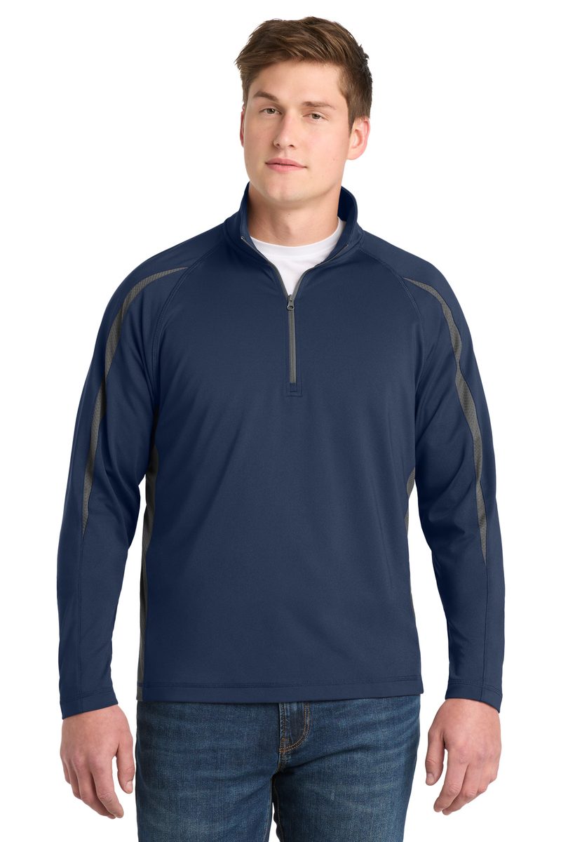 Sport-Tek ST851 - Sport-Wick Stretch 1/4-Zip Colorblock Pullover Sport-Tek