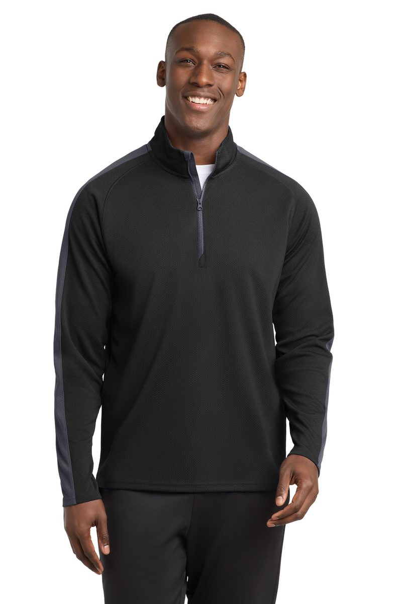 Sport-Tek ST861 - Sport-Wick Textured Colorblock 1/4-Zip Pullover Sport-Tek