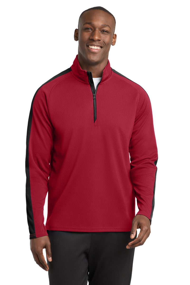 Sport-Tek ST861 - Sport-Wick Textured Colorblock 1/4-Zip Pullover Sport-Tek