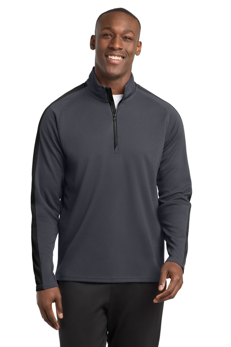 Sport-Tek ST861 - Sport-Wick Textured Colorblock 1/4-Zip Pullover Sport-Tek