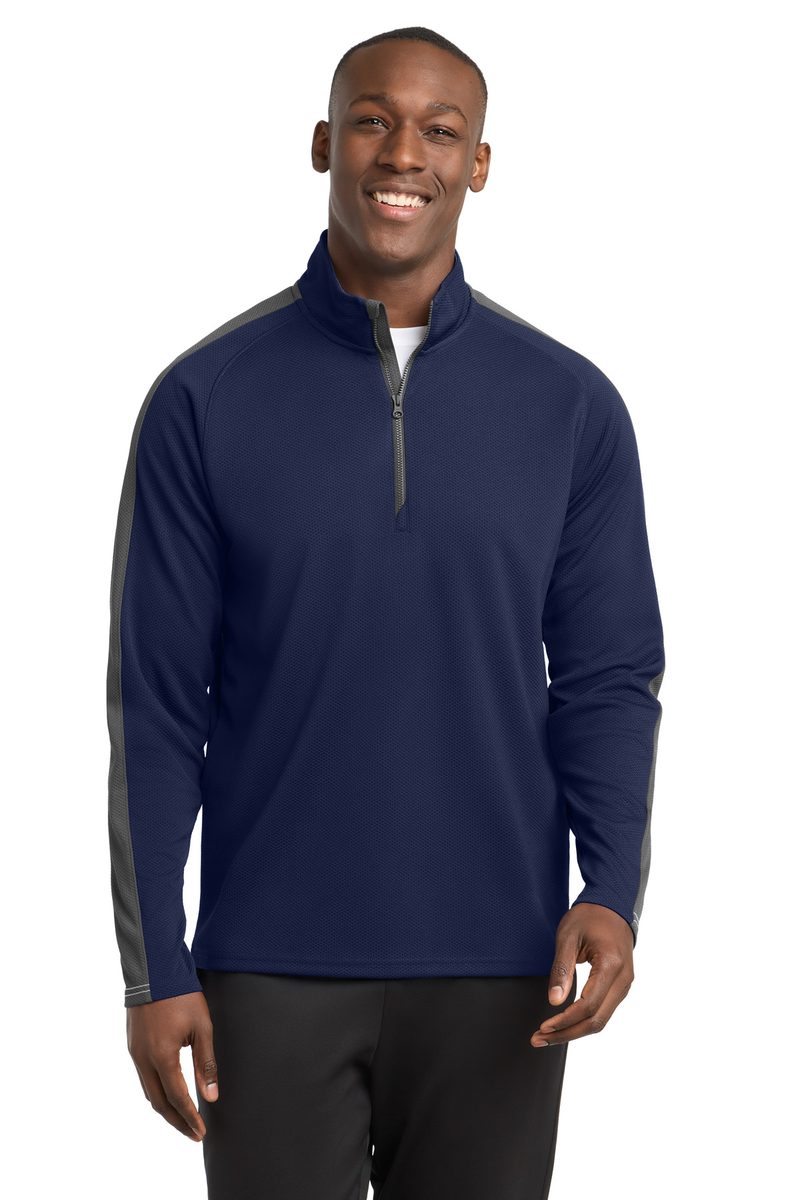 Sport-Tek ST861 - Sport-Wick Textured Colorblock 1/4-Zip Pullover Sport-Tek