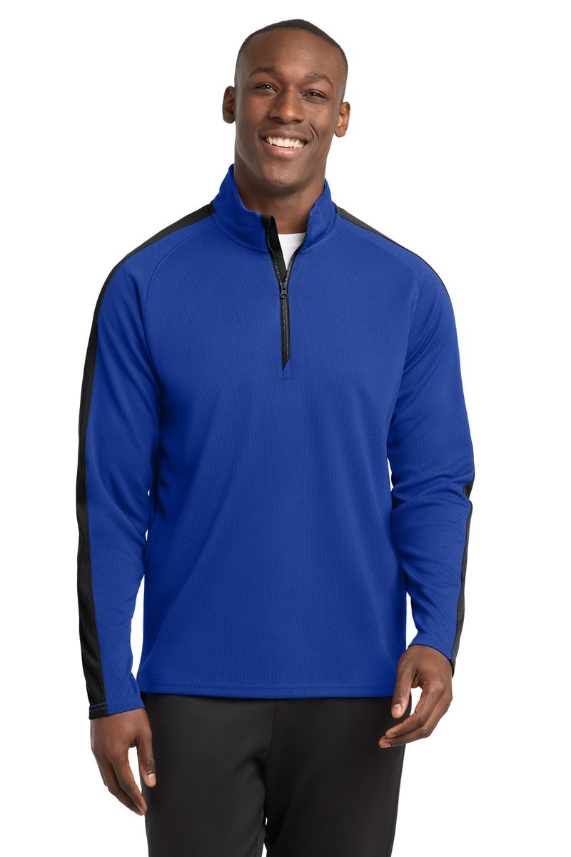 Sport-Tek ST861 - Sport-Wick Textured Colorblock 1/4-Zip Pullover Sport-Tek