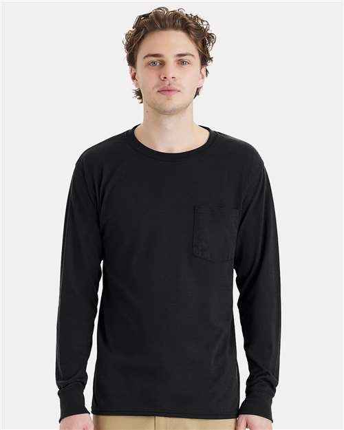Hanes W120 - Unisex Workwear Long Sleeve Pocket T-Shirt