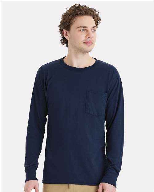 Hanes W120 - Unisex Workwear Long Sleeve Pocket T-Shirt