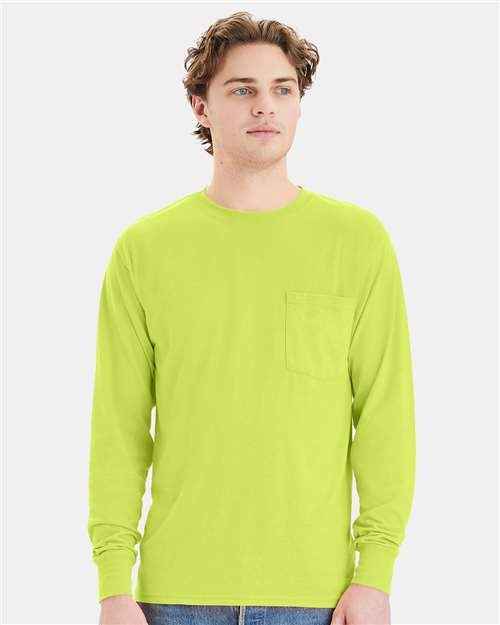 Hanes W120 - Unisex Workwear Long Sleeve Pocket T-Shirt