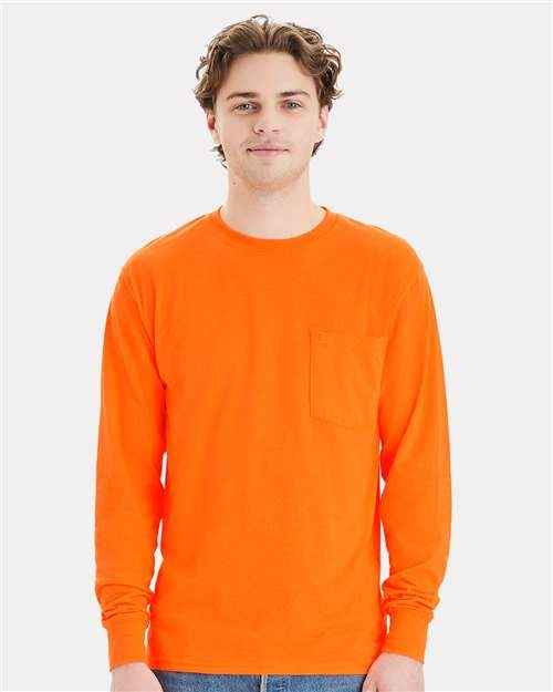Hanes W120 - Unisex Workwear Long Sleeve Pocket T-Shirt