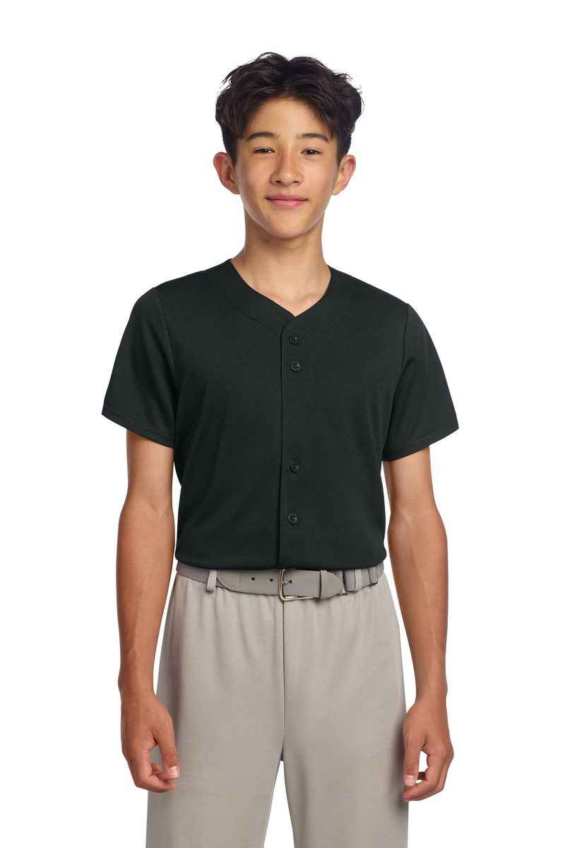 Sport-Tek YST220 - Youth PosiCharge Tough Mesh Full-Button Jersey