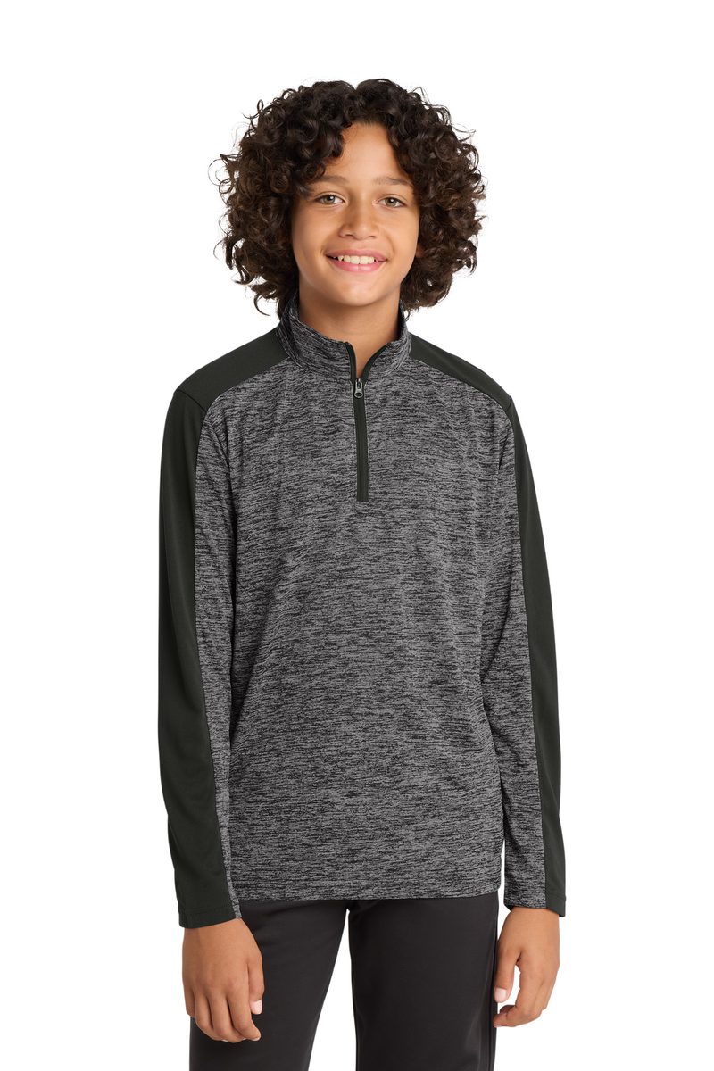 Sport-Tek YST397 - Youth PosiCharge Electric Heather Colorblock 1/4-Zip Pullover Sport-Tek