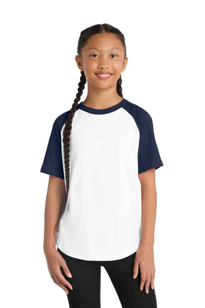 Sport-Tek YT201 - Youth Short Sleeve Colorblock Raglan Jersey