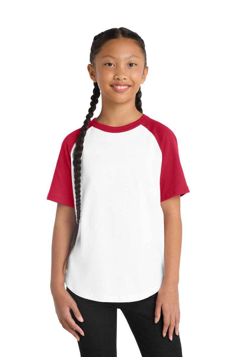 Sport-Tek YT201 - Youth Short Sleeve Colorblock Raglan Jersey