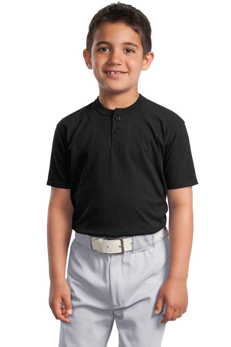Sport-Tek YT210 - Youth Short Sleeve Henley